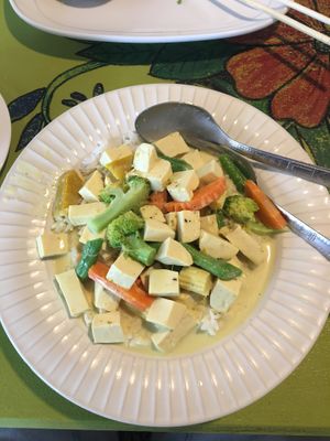 Green curry  at Pure Joy in Koh Phangan