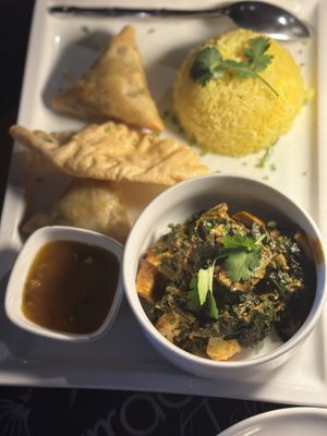 Vegan palak “paneer”   at Barracuda Restaurant at Darawan - Maybe closed in Koh Tao