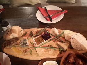 Vegan cheese platter - 5 cheeses yumyum at Barracuda Restaurant at Darawan - Maybe closed in Koh Tao