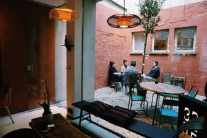 Cosy indoor garden at The Manufactory in Ghent