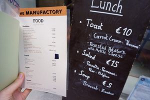 lunch menu at The Manufactory in Ghent