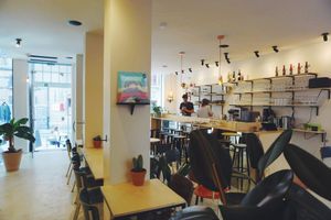 The bar at The Manufactory in Ghent