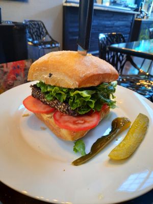 Daily Fuel tempeh burger at Daily Fuel in Portland