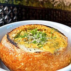Sourdough Bread Bowl with our Soup of the Day. at Daily Fuel in Portland