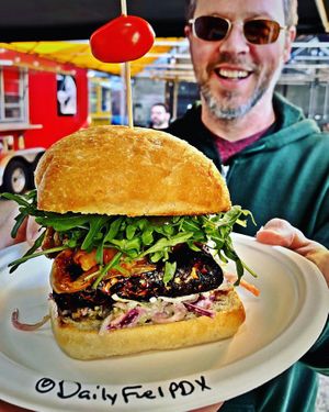 Lentil Tempeh Burger.
#veganuary #flashbackfriday at Daily Fuel in Portland