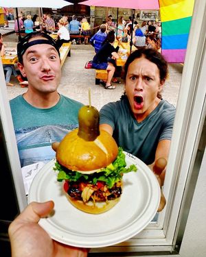 Lentil Tempeh Burger 
#veganuary #flashbackfriday at Daily Fuel in Portland