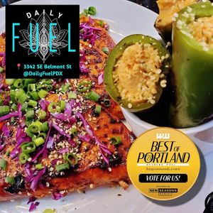 Voted by Portlanders...Top 5 Best Vegan/Veg Restaurants after 10 months on being in our Brick and Mortar! #Grateful at Daily Fuel in Portland