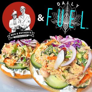 Daily Fuel & Ben and Esther's Collab!

Nov 2-5

🌿The Herbalicious🌿
Lemon-dill schmear, crunchy cucumbers and creamy, herby jackfruit salad atop a fresh everything bagel at Daily Fuel in Portland