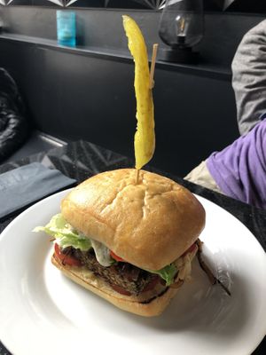 Dude burger  at Daily Fuel in Portland