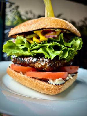 the Daily Fuel Burger. Lentil Tempeh. Locally Crafted.  at Daily Fuel in Portland
