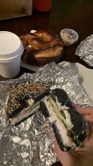 Another throwback to the charcoal bagel dayz   at The Kettle Black in Philadelphia