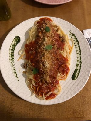 Espaguete à Bolonhesa at V.Bistrô in Sao Paulo