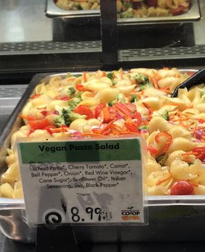 Vegan pasta salad at North Coast Co-op in Eureka