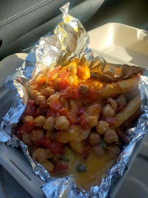 Chilli cheese fries at Plant Based Pizzeria in Atlanta