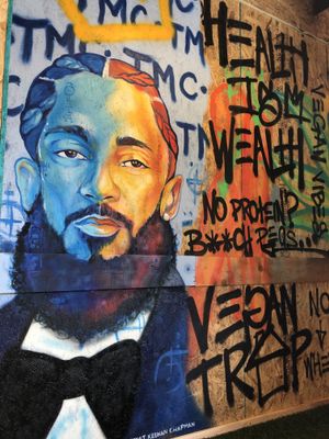 Wall art at Plant Based Pizzeria in Atlanta