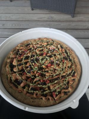 Off the Wall Pizza ($24) cashew cheese tastes like bread  at Plant Based Pizzeria in Atlanta