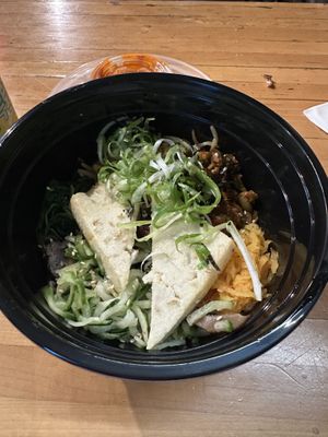 Tofu bibimbap  at mŏkbar in New York City