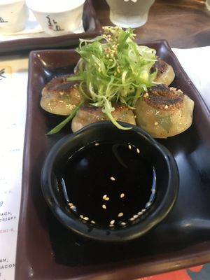 Vegan dumplings at mŏkbar in New York City
