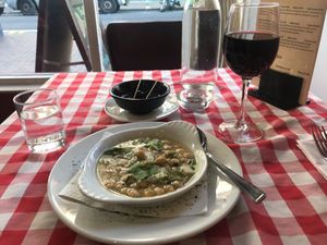 Cabbage and chickpea soup at O' Sole Mio in Eastbourne