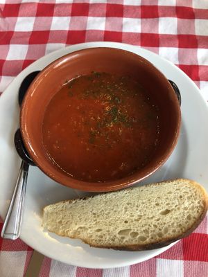 Soup of the day: tomato soup at O' Sole Mio in Eastbourne
