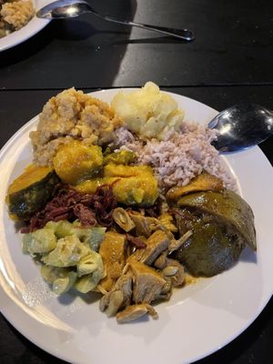 Rice and curry at Dhana's Curry Pot in Mirissa