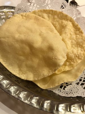 Papadums are yum! at Saffron Indian Cuisine in Geelong