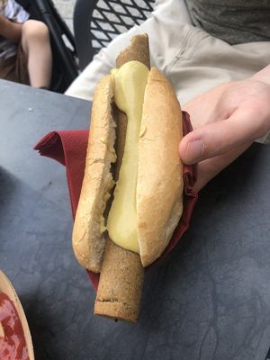 So called „Bratwurst“  at Curry am Schloss in Dresden