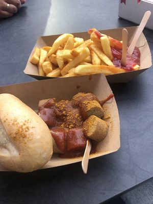 Currywurst with Fries  at Curry am Schloss in Dresden