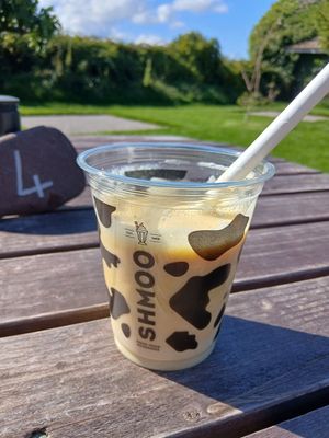 Banana oatmilk milkshake! Divine!! at Kitnors in Minehead