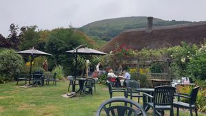 Outdoor seating area at Kitnors in Minehead