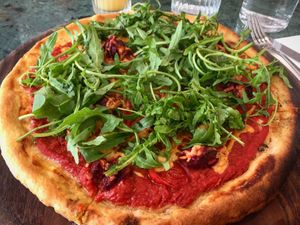 Italian Meatball Pizza  at Wild Food Cafe in North London