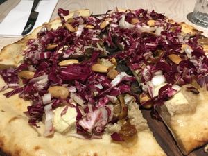 Creamy wild mushroom pizza at Wild Food Cafe in North London