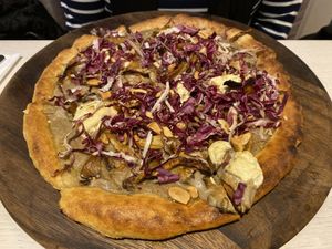 Creamy Wild Mushroom Pizza at Wild Food Cafe in North London