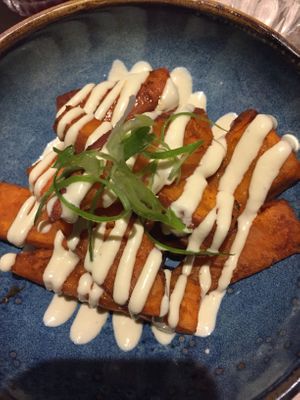 Sweet potatoes at Wild Food Cafe in North London