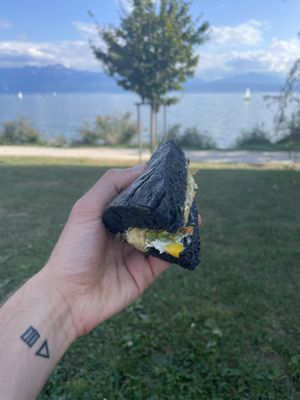 Avocado and smoked carrots sandwich (CHF 7.-) at Racines in Lausanne