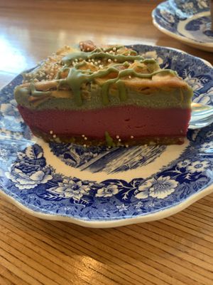 Matcha cheesecake  at Racines in Lausanne