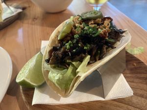 Mushroom taco  at Tuká Tulá in Sao Miguel