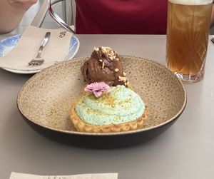 Vegan pistachio tart special  at Tuká Tulá in Sao Miguel