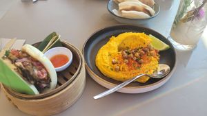 Bao bun and hummus at Tuká Tulá in Sao Miguel