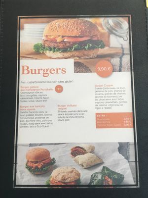 Menu2 at Copper Branch in Nice