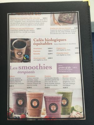 Menu 6 at Copper Branch in Nice