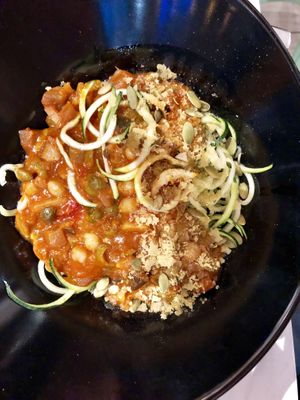 Courgette noodles with italian coppernata🍅 at Copper Branch in Nice