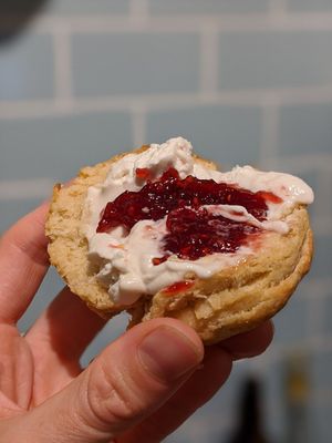 La fauxmagerie clotted cashew cream 💚❤️ at La Fauxmagerie in North West London