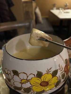 Delicious fondue  at La Fauxmagerie in North West London