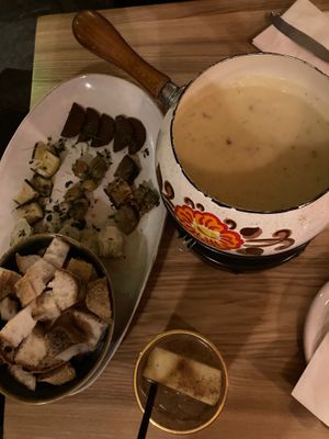Vegan fondue! at La Fauxmagerie in North West London
