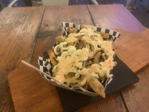 The shoarma vegan fries. at Kruimig in Wageningen