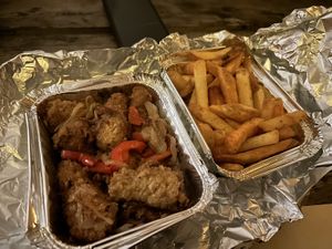 Wings and chips   at Stejk in Kiruna