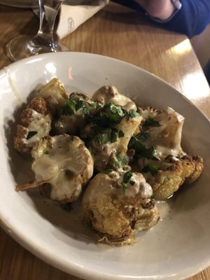 Cauliflower with tahine at HummusBar Lisboa in Lisbon