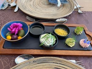 Different self made breads with spreads at Guatz Essen in Stumm