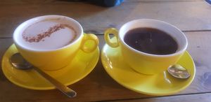 Chai latte and Americano at Starling in Harrogate